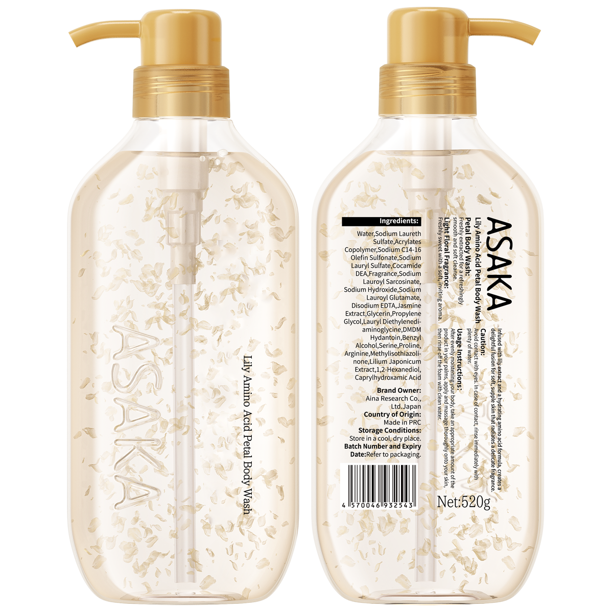 ASAKA Lily Amino Acid Petal Body Wash